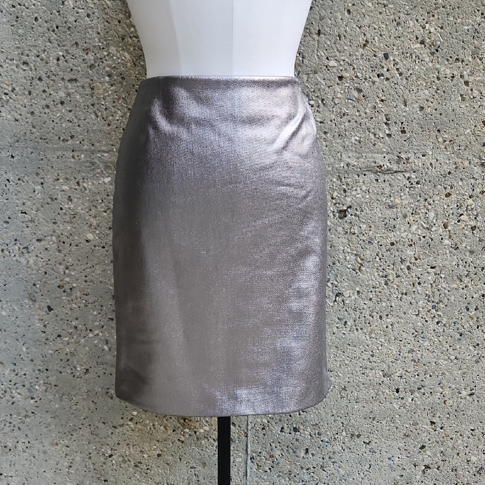 AKRIS Silver Metallic Skirt